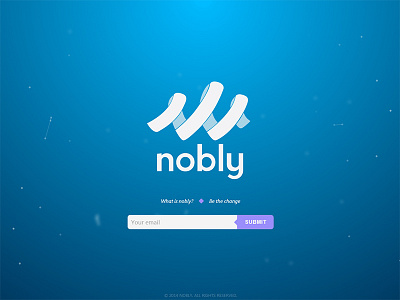 Nobly Landing Page branding coming soon landing page launch page responsive sign up social network web design