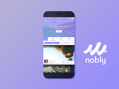 Nobly Card Detail app feed mobile profile purple social