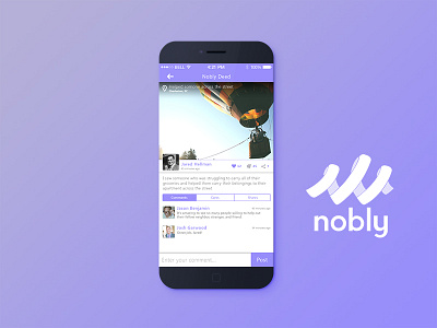 Nobly deed detail app comments mobile purple social