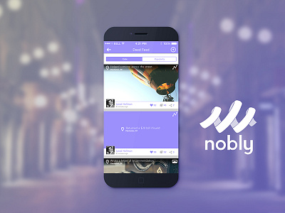 Nobly Feed app feed icon mobile purple social timeline