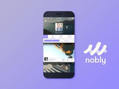 Nobly Profile app feed mobile profile purple social