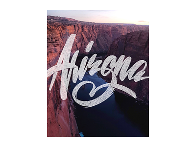 ARIZONA artist design drawings graphic hand lettering illustration ink lettering pencil procreate road trip typography usa words