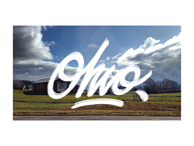 OHIO artist design drawings graphic hand lettering illustration ink lettering pencil procreate road trip typography usa words