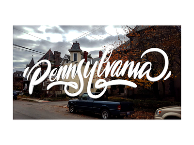 PENNSYLVANIA artist design drawings graphic hand lettering illustration ink lettering pencil procreate road trip typography usa words