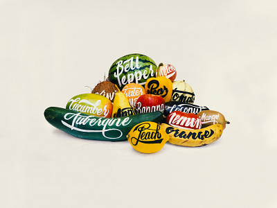 Fruitsii artoftype aubergine bell pepper colours customlettering customtype font fruit fruits handlettering handmadefont illustration lettering posca texture textured textures type typography veggie