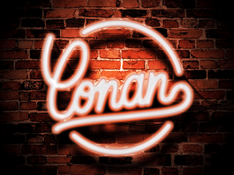 Conan artoftype conan conan obrien customlettering customtype font handlettering handmadefont lettering neon texture textured textures type typography