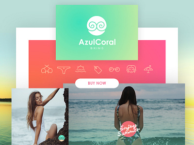 AzulCoral Bikinis beach bikini branding