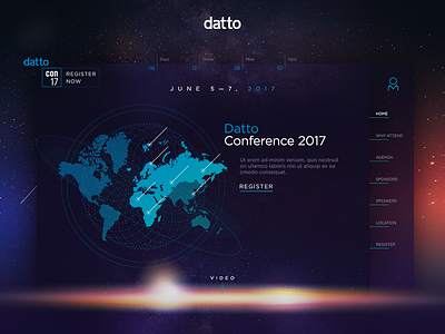 Datto — Dattocon17 conference photoshop ui web design