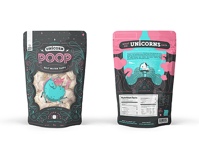 Unicorn Poop candy mushroom packaging pouch salt water taffy unicorn