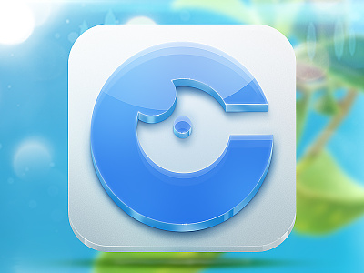 Camon App iOS Icon app blue camon flares glass icon ios photoreal realistic withe