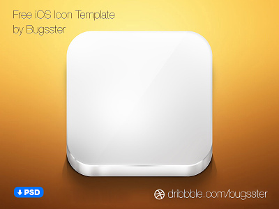 Free iOS Icon Template (PSD) 16 bit app apple custom free glass icon ios mockup psd retina steel store template withe