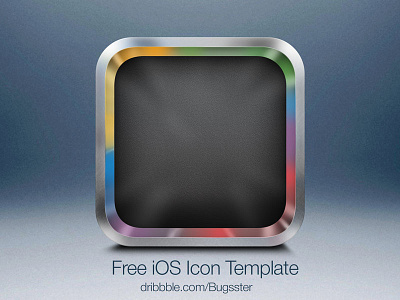 Free iOS Icon Template 2 (PSD) free freebie gray icon ios layers mockup psd realistic skin steel template