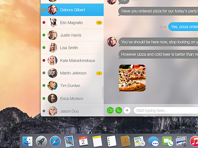Concept of Skype app for future OS X Yosemite