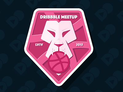 Dribbble Meetup Lviv Rebound design dribbble flat illustration lion meetup sticker vector