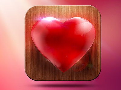 Heart iOS Icon flare gloss heart icon ios love optical photoshop