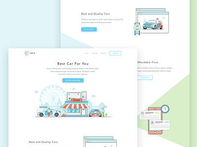 Seco - Landing Page car design illustration store ui design web design