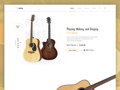 Guito Web buy design guitar landing page store ui ui design web web design