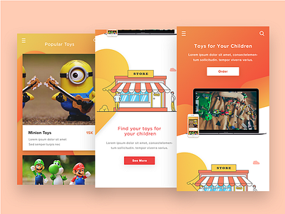 Responsive Landing Page app design illustration responsive store toys ui ux