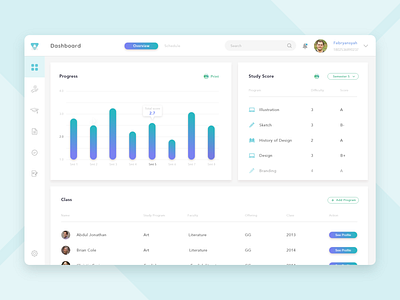 Dashboard | Academic Information System academic chart college dashboad dashboard design dashboard ui icon student ui ui design ux