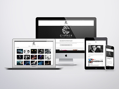 Cypher Talent Website branding logo music talent agency ui ux web design web developer website