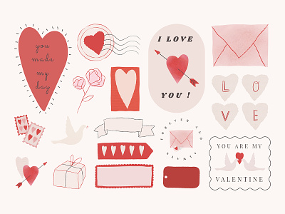 Love Digital Sticker Pack | Valentine’s Day adobe decoration design graphic design heart heart sticker i love you illustrator kit love love sticker pack photoshop png psd romance romantic sticker valentines vector