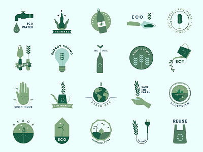 Go Green Icon Set badge climate change design eco eco friendly environment environmental freebie global warming go green graphic design icon icon pack logo psd recycle set sustainability vector zero waste