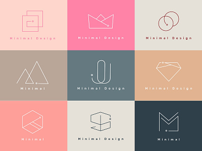 Minimal Logo Design Set brand identity branding corporate branding design freebie graphic design graphics illustration illustrator line logo logo design logo element logotype minimal minimal design minimalist psd ui vector