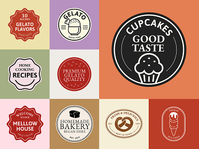 Bakery & Gelato Badges | Food Business Logos