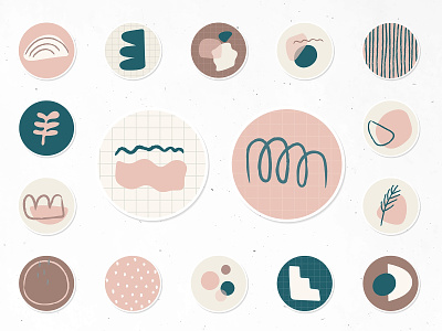 Story Highlight Icons | Creative Abstract Elements aesthetic cute design design element doodle graphic design hand drawn highlight cover icons illustration illustrator instagram story icon layout minimal pastel social media social media highlight sticker story highlight vector
