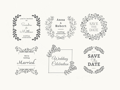 Floral Wedding Badge Set | Editable Templates