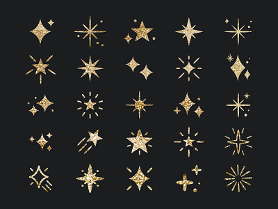 Sparkles Graphic Pack | Gold Glitter Elements