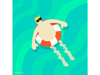 Summer Time beach chill colorful illustration man people relax summer vector