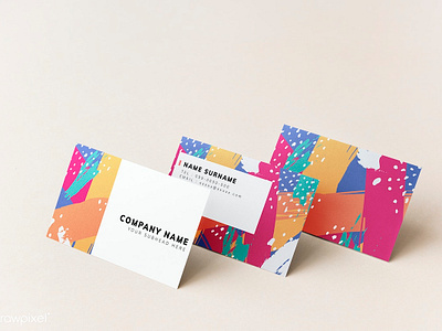 Colorful Memphis style business card mockup branding branding design business card business card mockups colorful corporate branding corporate identity design identity branding identity design logo memphis mockup psd template