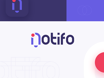 Notifo - Branding branding design flat identitty identity illustration illustrator lettering logo logodesign logomark logos minimal pink purple red simple typography vector web