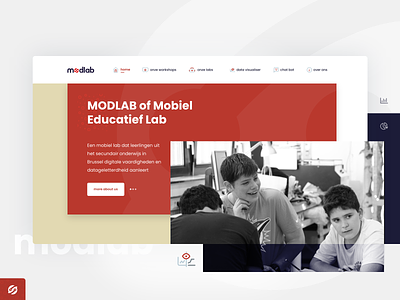 Modlab Overview branding clean compare data flat icon illustration logo minimal red robots schools student ui web website