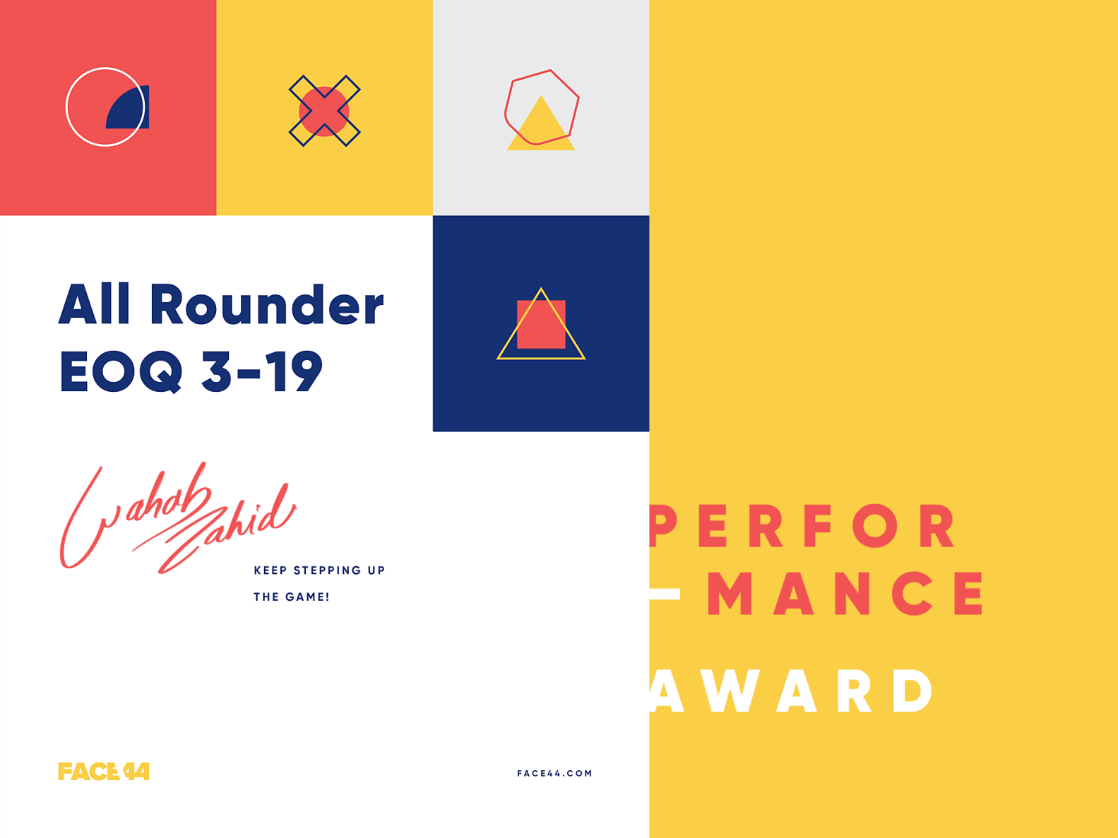 All Rounder Performance Award by Face44 on Dribbble