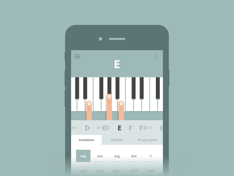 Cheeky Fingers App Piano Chord By Nic Mulvaney On Dribbble