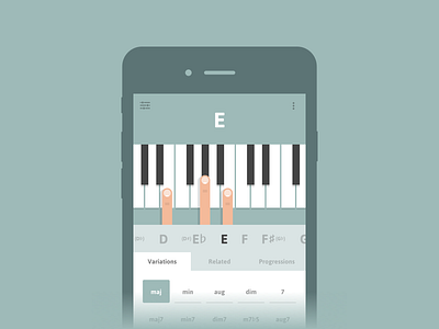 Cheeky Fingers App - Piano Chord app chords fingers flat green ios keys music piano