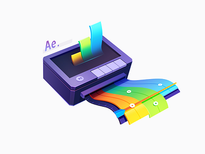 After Effects ae application color illustration machine pixel style timeline