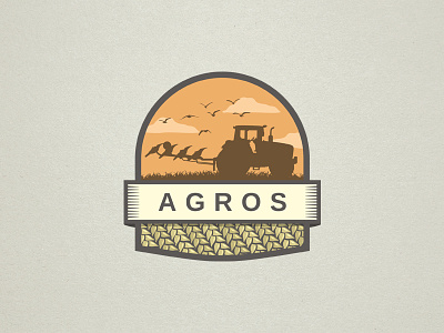 Agros birds clouds field rye sky tractor wheat