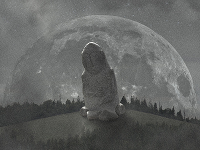 Fragment of the Illustration "Sacred night" dark darkness grey idol illustration night noir nuare sacred ukrainian