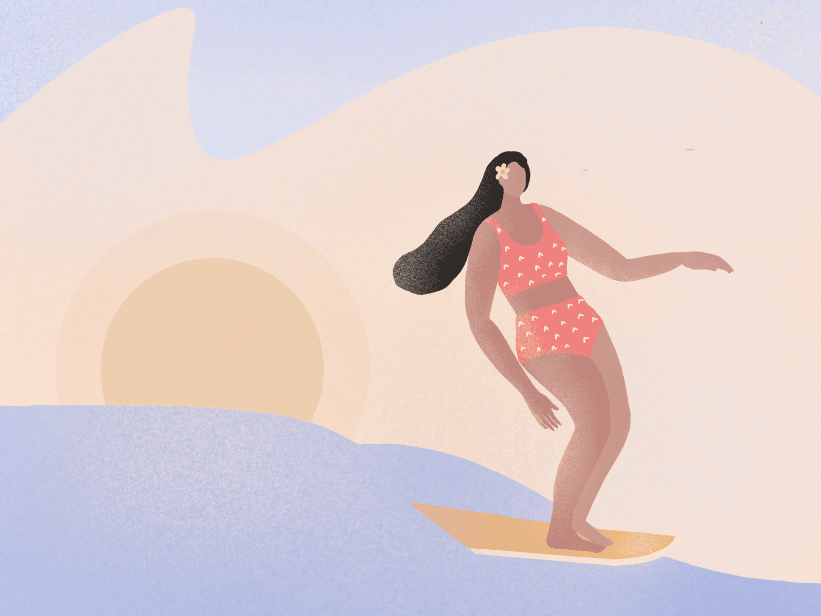 Salty soul animation beach bikini fower gif hawaii illustration longboard procreate roughanimator sea sun sunset surf surfing trueblue waves