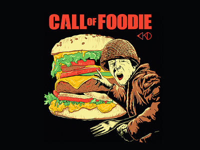 Call Of Foodie call of duty comic book gaming illustration parody tshirt design