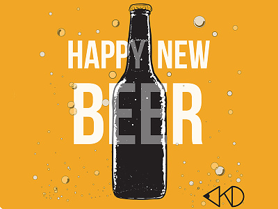 Happy New Beer beer drawing graphic design new year wordplay