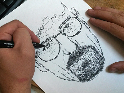 I am the one who draws. breaking bad drawing fineliner hand drawing heisenberg illustration selfie walter whiter