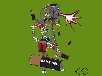Raise Hell drawing illustration pickle rick rick and morty