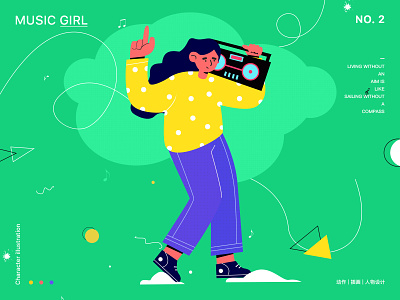 Music girl illustration ui ui