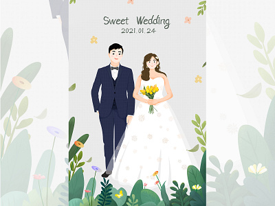 sweet wedding design illustration ui ui