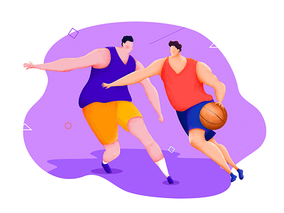 Play basketball illustration ui