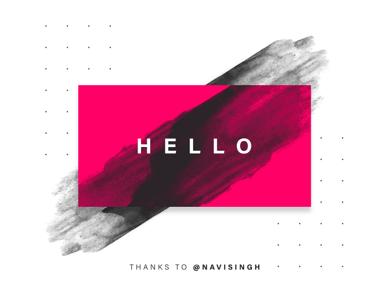 Hello Dribbble! abstract brush stroke c4d debut glitch hello motion